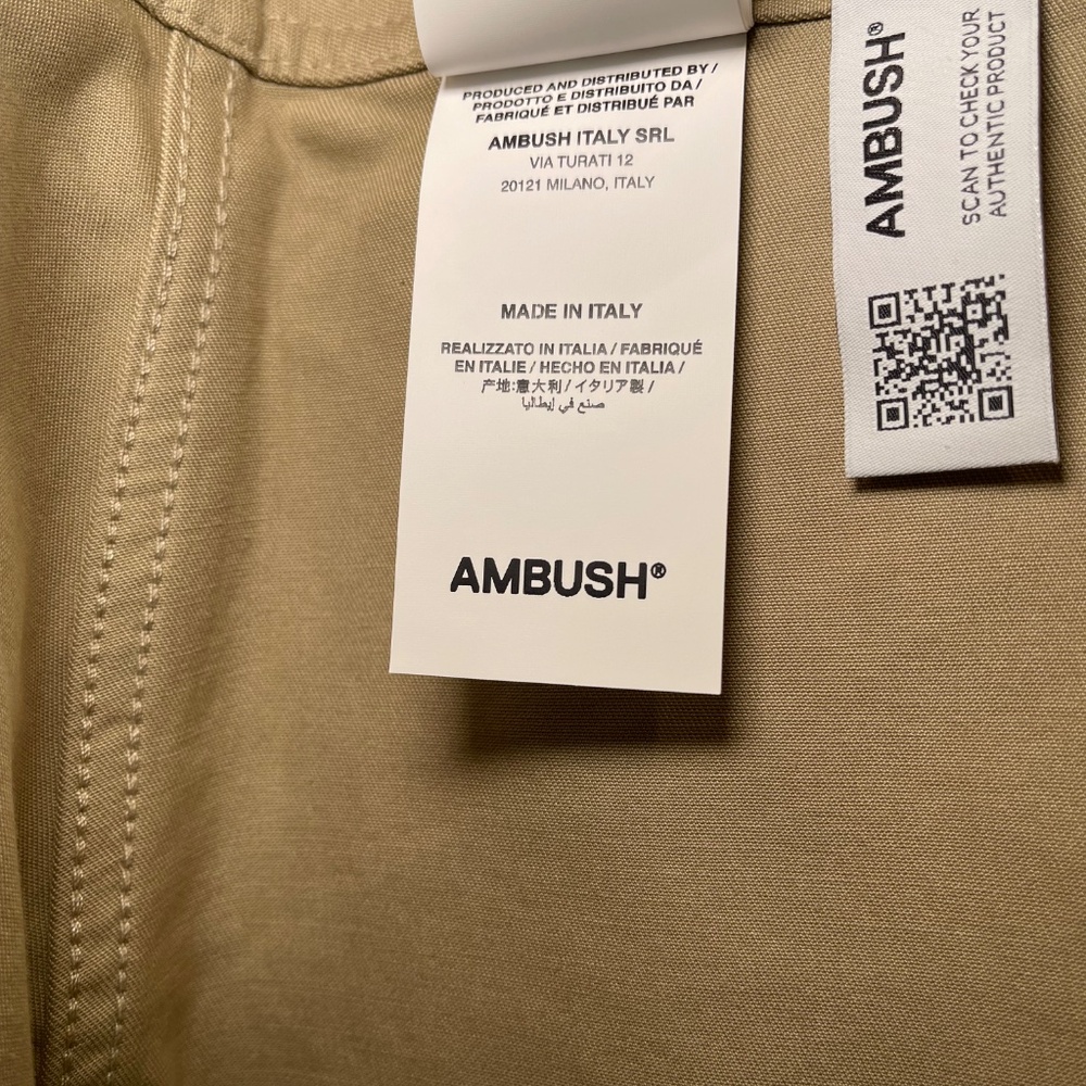 NWT AMBUSH women's Button Front Linen Sleeveless Mini Dress Beige Size Small - Picture 14 of 15
